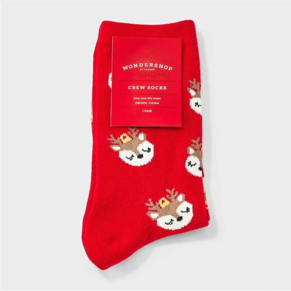 Women’s Wondershop Reindeer Christmas Crew Socks